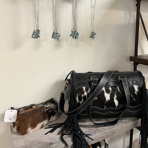 🎁New Alphabet Letter Name Initial Western Turquoise Faux Stone Silver Boho gift - Picture 4 of 11